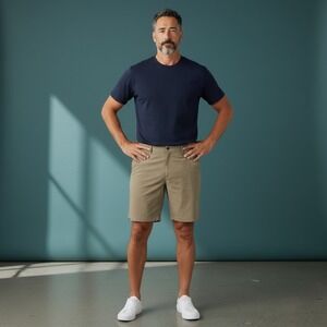 Faherty Brand All Day Shorts Men's Khaki Size 46 Recycled Polyester Cotton Blend